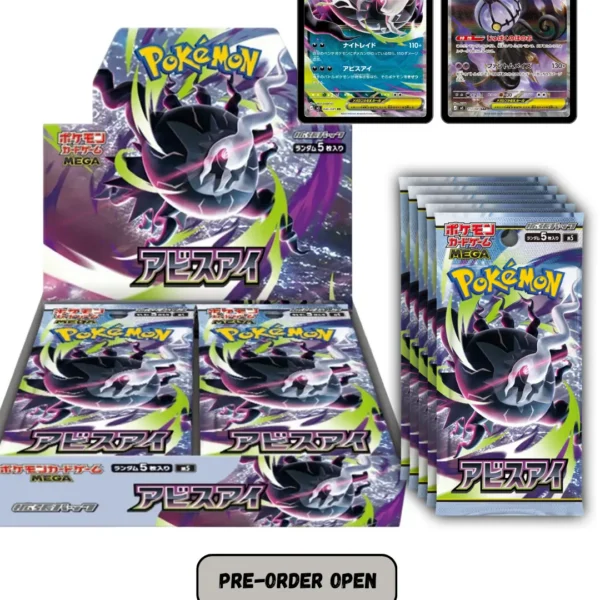 Pokémon Abyss Eye Japanese booster box with Mega Darkrai ex, available for pre-order in Dubai UAE