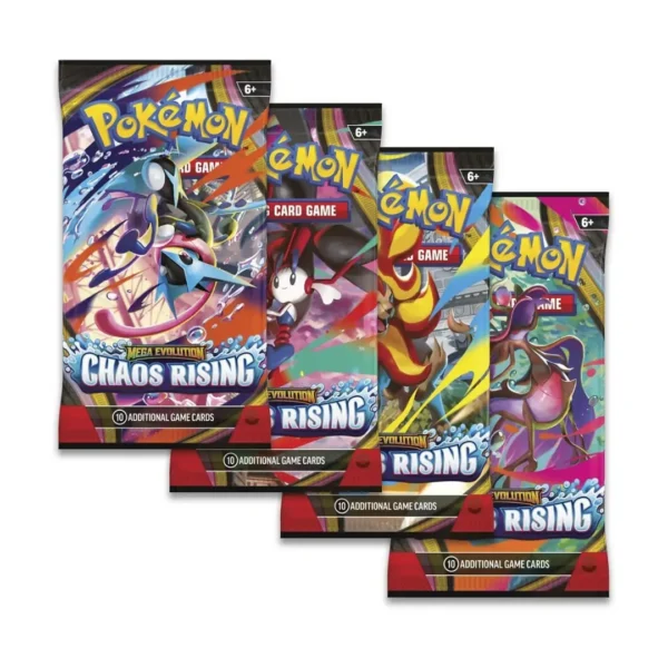 Pokemon TCG Mega Evolution Chaos Rising Booster Packs - Single Packs - Loose Packs featuring Mega Evolution artwork, sealed English Pokemon card product for collectors and players in UAE